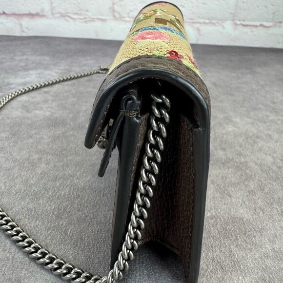 Gucci Sequin Dionysus Jumbo Gg Super Mini Floral Embroidered Chain Crossbody Bag - Picture 4 of 13